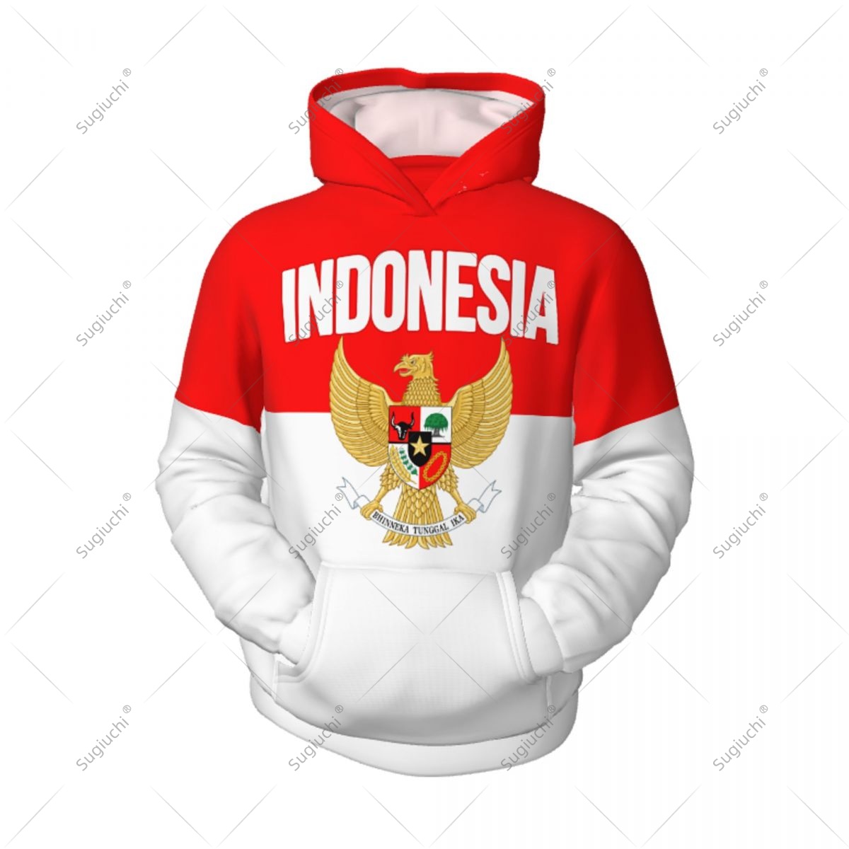 3D Printing Indonesia - Унисекс 3D худи с флагом Индонезии