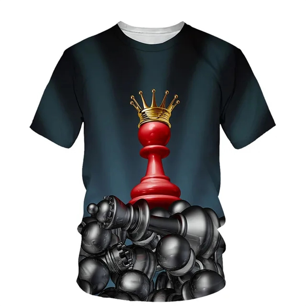 3D Printing Chess - Летние шахматные футболки с 3D принтом,