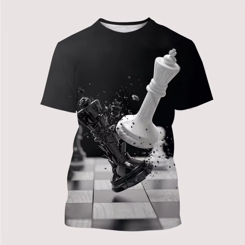 3D Printing Chess - Новая мужская футболка с 3D принтом,
