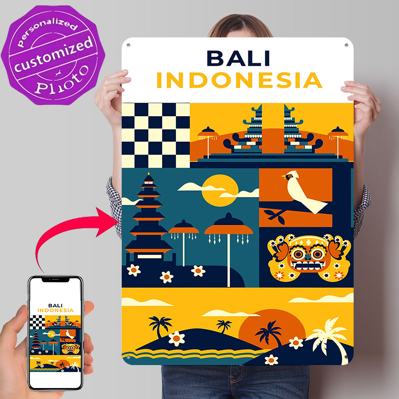 3D Printing Indonesia - Металлическая винтажная табличка с 3D-текстурой и