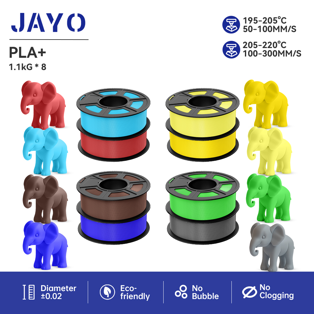 JAYO 8 рулонов PLA+ филамента  – обзор и цена 3D Printing Warehouse