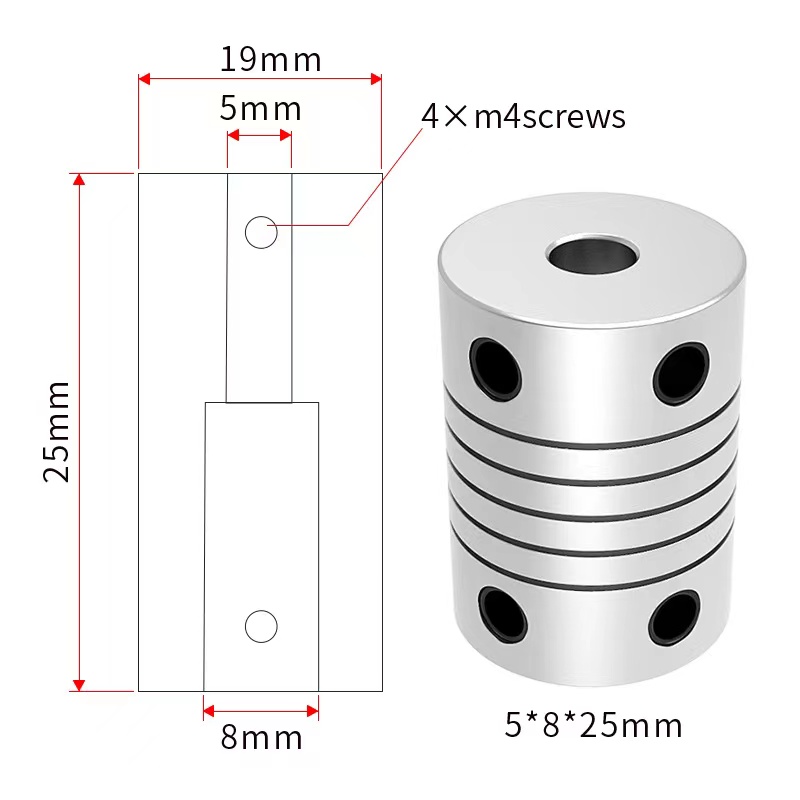 Гибкая муфта D19L25 3/4 мм, 5  – обзор и цена 3D Printing Z Axis